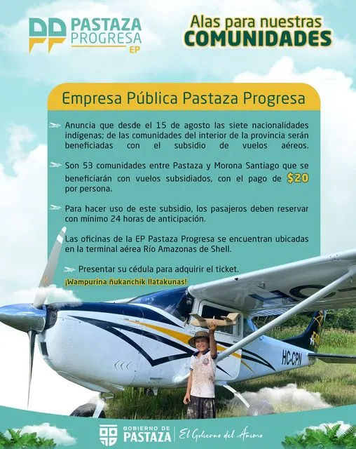 ¡Buenas noticias para quienes viven en las comunidades más alejadas de #Pastaza¡