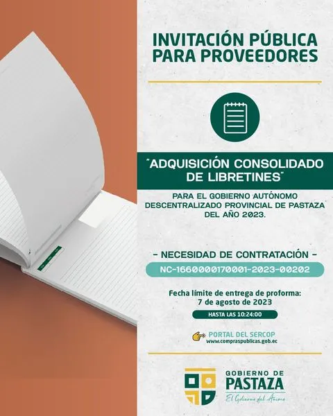 ¡Ahora puedes participar de manera transparente en nuestros procesos de contratación pública, ingresando a través del SERCOP!