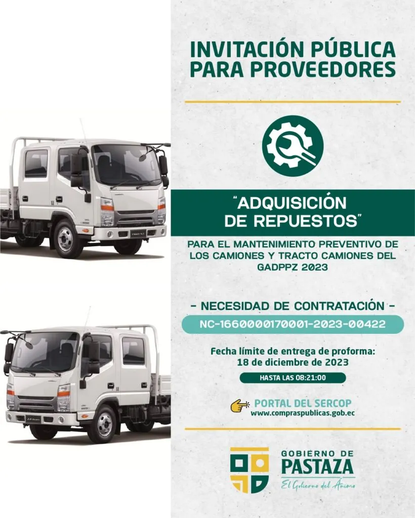¡Publicamos todos nuestros procesos de compras públicas, para que todos tengan la misma oportunidad!